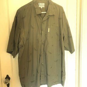 Men's Columbia Olive Aloha Shirt: XXL